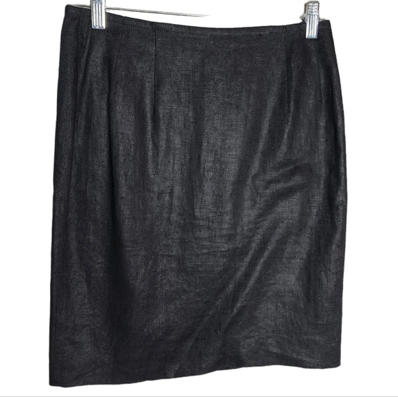 Finity 100% linen wrap black skirt. Size 8 - Picture 10 of 15